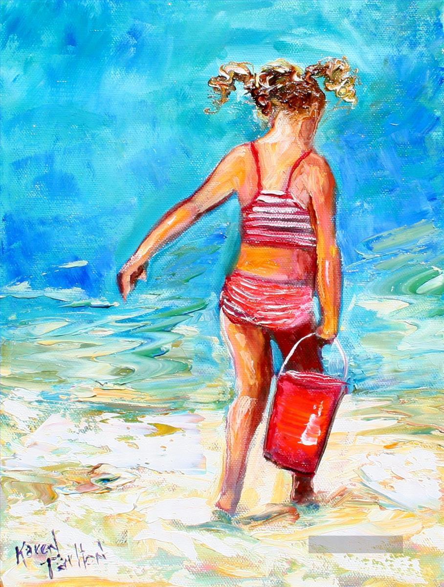 Kinder Strand Impressionismus Ölgemälde
